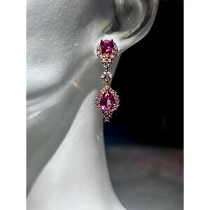 Azoic Topaz Drop Earrings in Rose Gold Vermeil | Sterling Silver